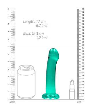 Dildo gładkie zielone z mocną przyssawką 17 cm