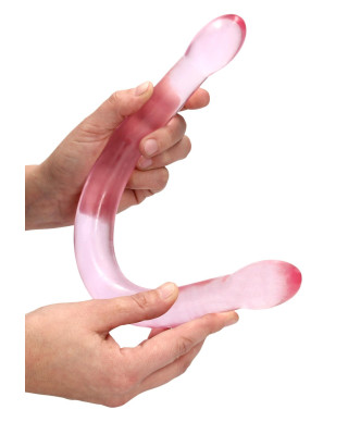 Cienkie podwójne dildo do sexu lesbijskiego 42 cm