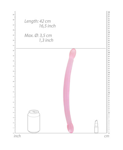 Cienkie podwójne dildo do sexu lesbijskiego 42 cm