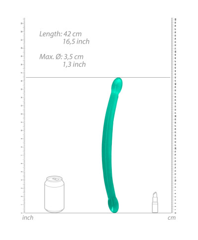 Podwójne gładkie dildo do sexu lesbijskiego 42 cm