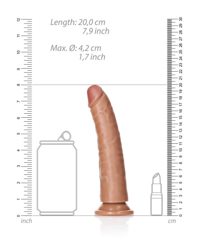 Duże realistyczne dildo z mocną przyssawką 20 cm