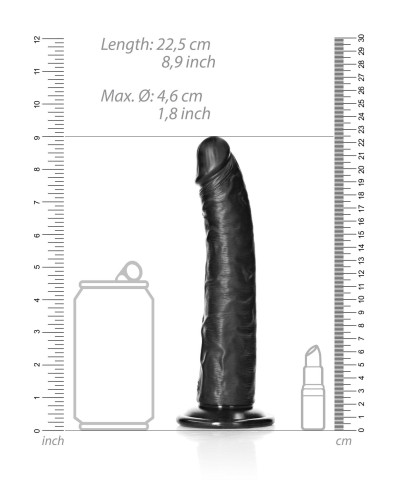 czarne silikonowe dildo z mocną przyssawką 225 cm