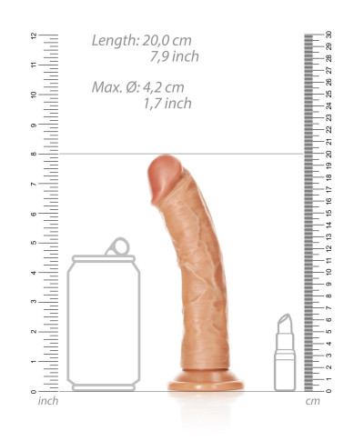 Czarne silikonowe dildo z mocną przyssawką 20 cm