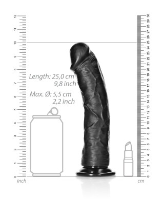 Czarne realistyczne żylaste dildo przyssawka 25 cm