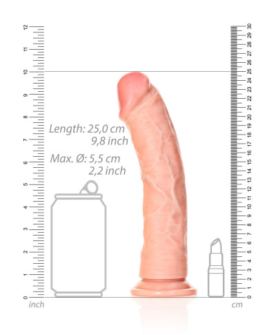 Silikonowe duże dildo z mocną przyssawką 25 cm