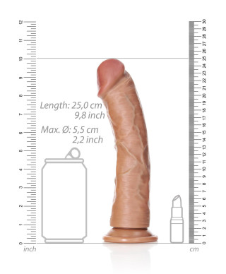 Duże realistyczne żylaste dildo przyssawka 25 cm
