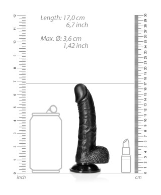 Silikonowe żylaste czarne dildo przyssawka 23 cm