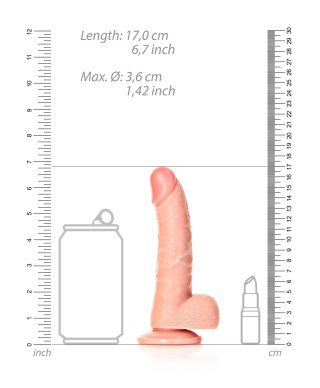 Realistyczne żylaste dildo z przyssawką 17 cm