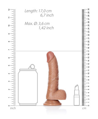 Grube silikonowe żylaste dildo przyssawka 17 cm