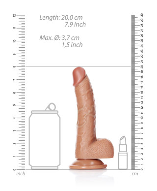 Duże silikonowe żylaste dildo przyssawka 20 cm