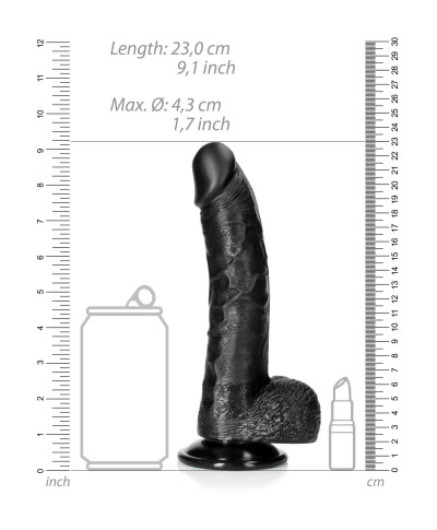 Silikonowe żylaste dildo z przyssawką 23 cm