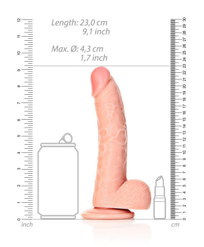 Silikonowe żylaste cieliste dildo przyssawka 23 cm