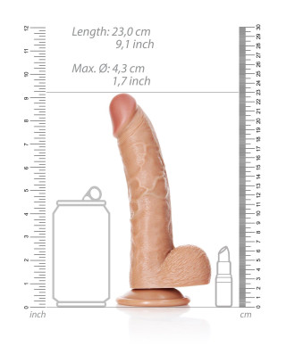 Duże Silikonowe żylaste dildo przyssawka 23 cm