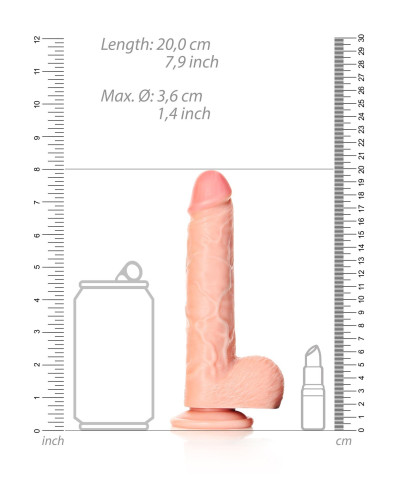 Duże żylaste miękkie dildo z mocną przyssawką 20cm