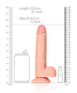 Realistyczne cieliste dildo z przyssawką 23 cm