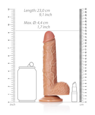 Dildo duże żylaste miękkie z mocną przyssawką 17cm