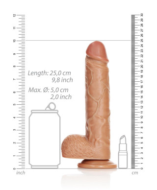 Duży żylasty penis dildo przyssawka silikon 25 cm