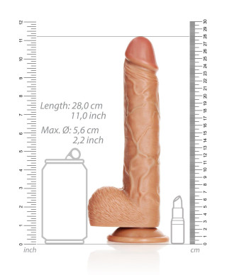 Duże realistyczne żylaste dildo z przyssawką 28 cm