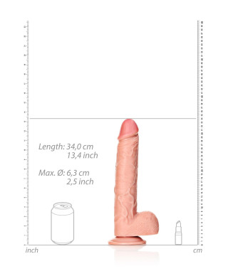 Realistyczny wielki penis żylaste dildo 34 cm