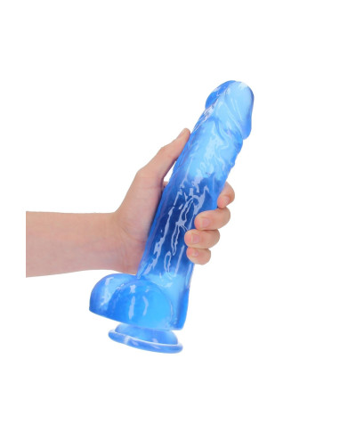 Duże żylaste dildo z przyssawką i jądrami 24 cm