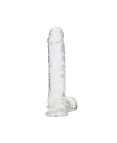 Duży przezroczysty żylasty penis grube dildo 24 cm