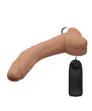 Dildo zakrzywiony penis przyssawka pilot 28 cm