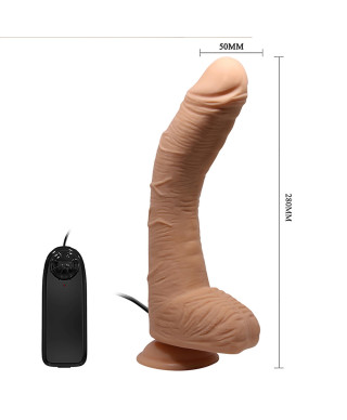 Dildo zakrzywiony penis przyssawka pilot 28 cm