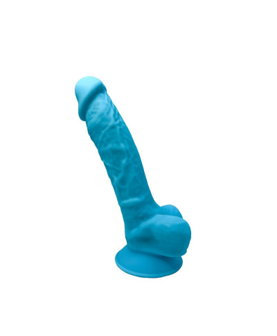 Żylaste wielkie dildo z przyssawką i jądrami 18 cm