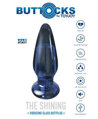 Szklany wibrujący korek analny sex buttplug 11cm