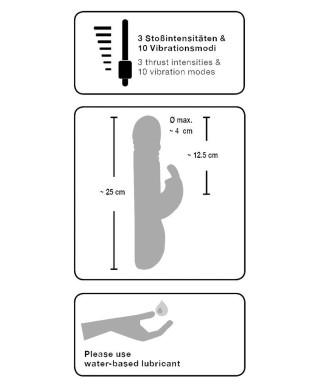 Wibrator króliczek pchanie posuw sex 10tryb 25cm