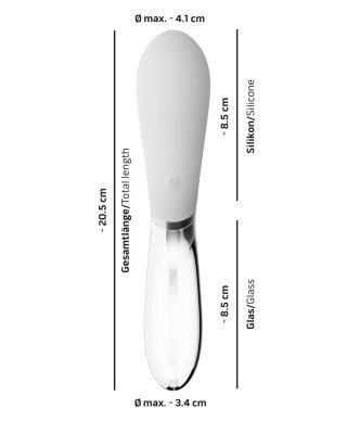 Wibrator podwójny dwustronny szklany masażer 20cm