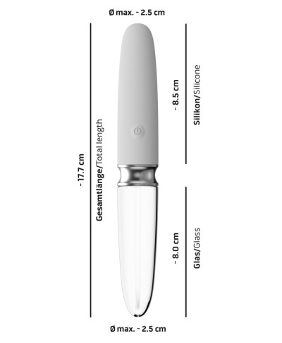 Wibrator podwójny dwustronny szklany masażer 17cm