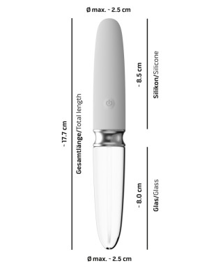 Wibrator podwójny dwustronny szklany masażer 17cm