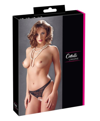 Lace String Pearls black L
