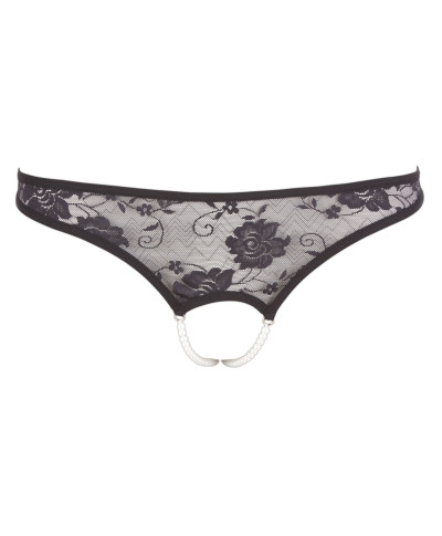 Lace String Pearls black L