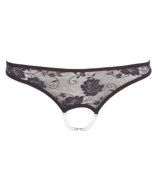 Lace String Pearls black L