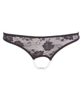Lace String Pearls black L