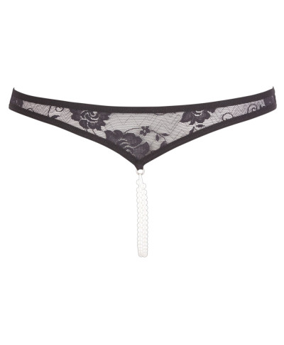 Lace String Pearls black L