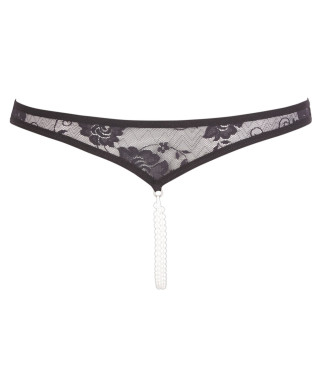 Lace String Pearls black L