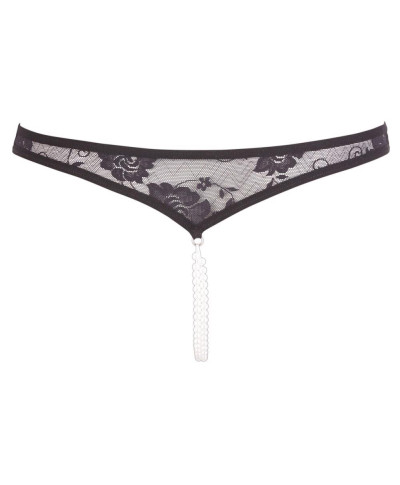 Lace String Pearls black L