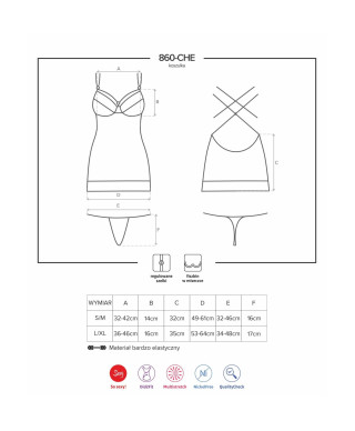 860-CHE-1 koszulka stringi komplet erotyczny ML