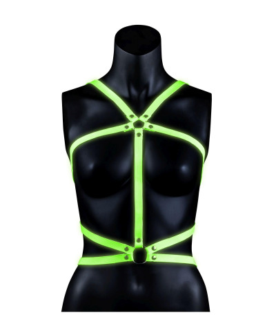 Body Harness - Glow in the Dark - Neon GreenBlack - LXL