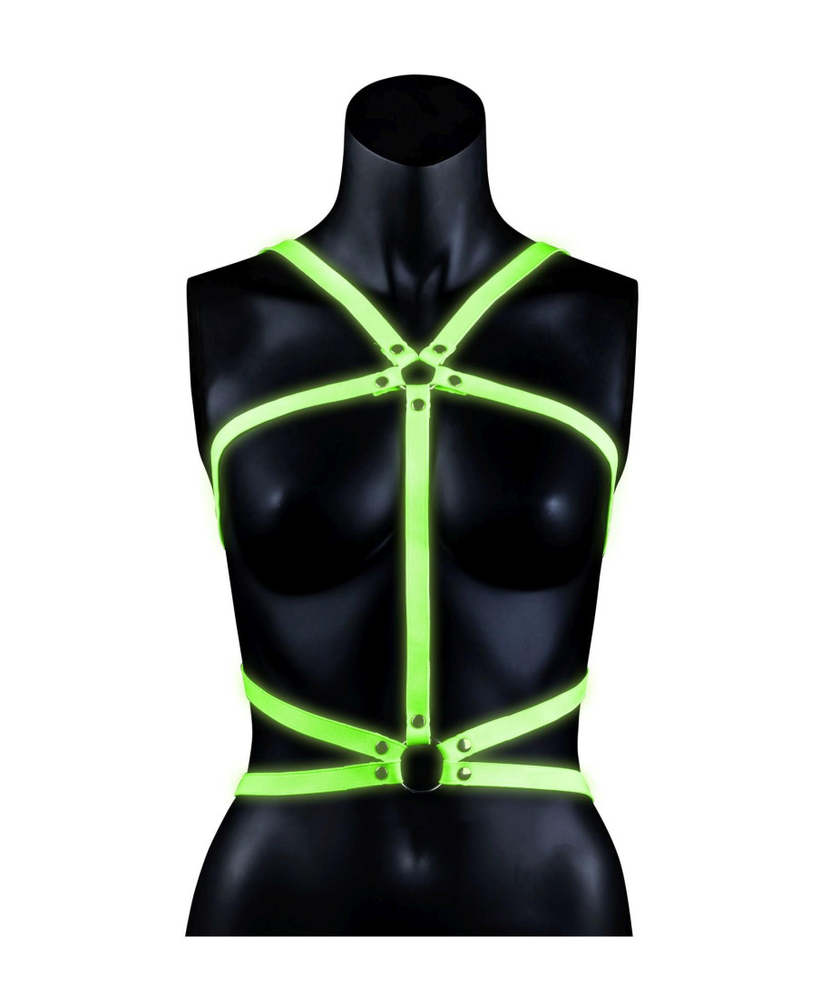 Body Harness - Glow in the Dark - Neon GreenBlack - LXL