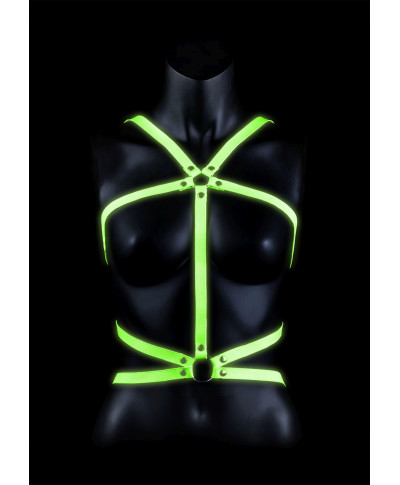 Body Harness - Glow in the Dark - Neon GreenBlack - LXL